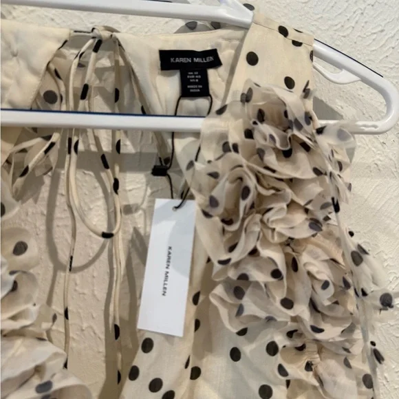 Karen Millen Black and White Polka Dot Maxi Dress - Picture 7 of 7